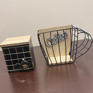 Black and Gold Coffee Holder Set